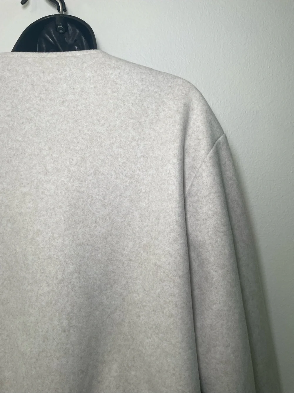 Zara Oatmeal Fleece Zip Bomber Jacket M Minimalist Quiet Luxury Balloon Sleeve